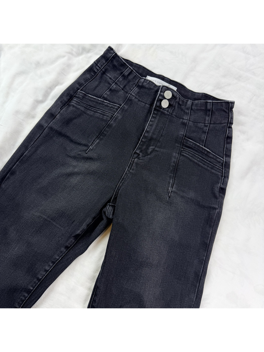 Altar'd State Jeans Womens 26 Black High Rise Flare Bell Bottom Wide Leg Denim